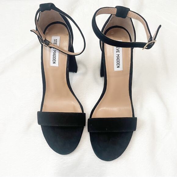 Steve Madden Carrson high heel sandal black suede pumps size 10 - Picture 9 of 12